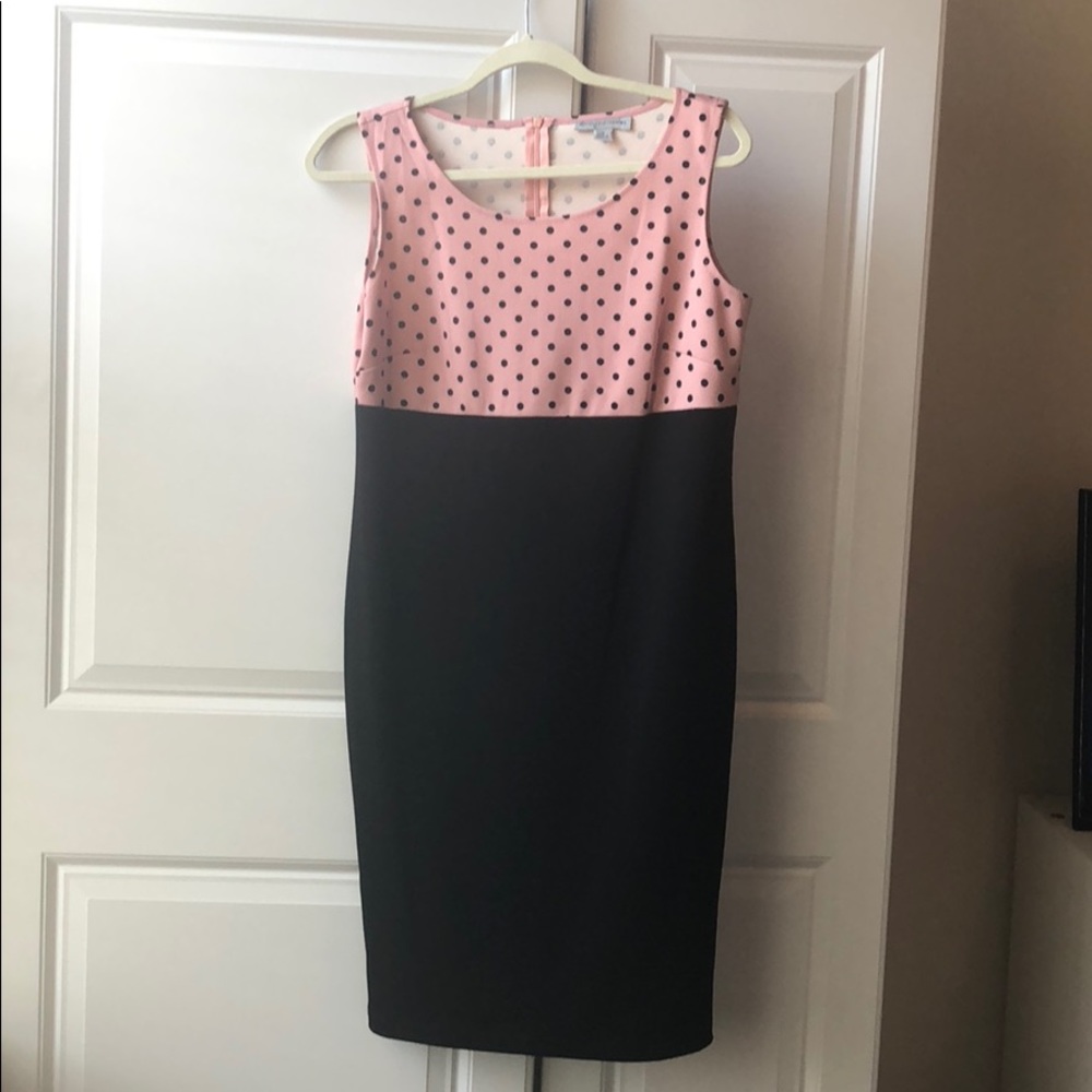NWOT BLACK AND PINK POLKA DOT DRESS